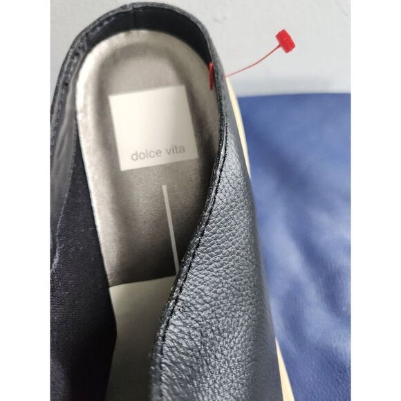 Dolce Vita Carry Black 100% Suede Leather Chuncky 4" Heel Mules Shoes size 9 - Picture 3 of 10